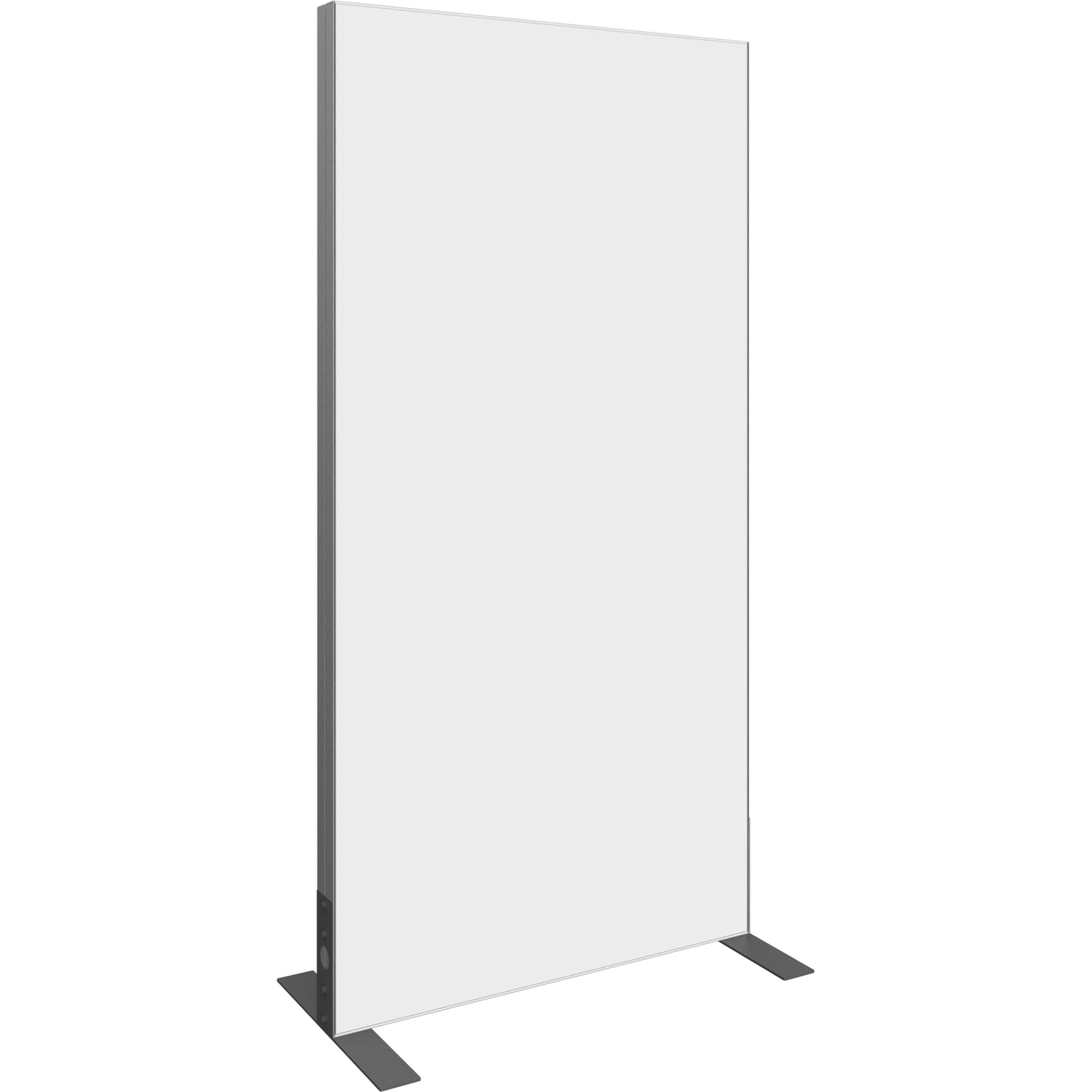 Angled view of Vector Frame™ Monitor Kiosk 02's opaque back liner.