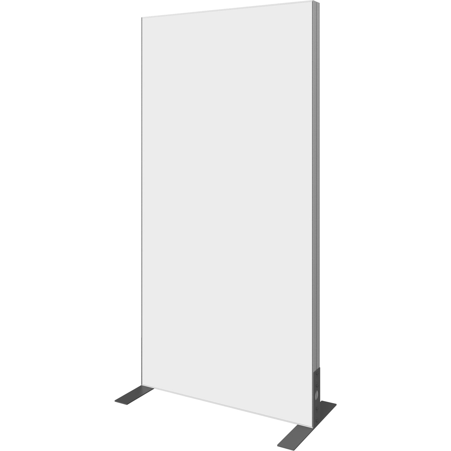 Angled view of Vector Frame™ Monitor Kiosk 02's opaque back liner.