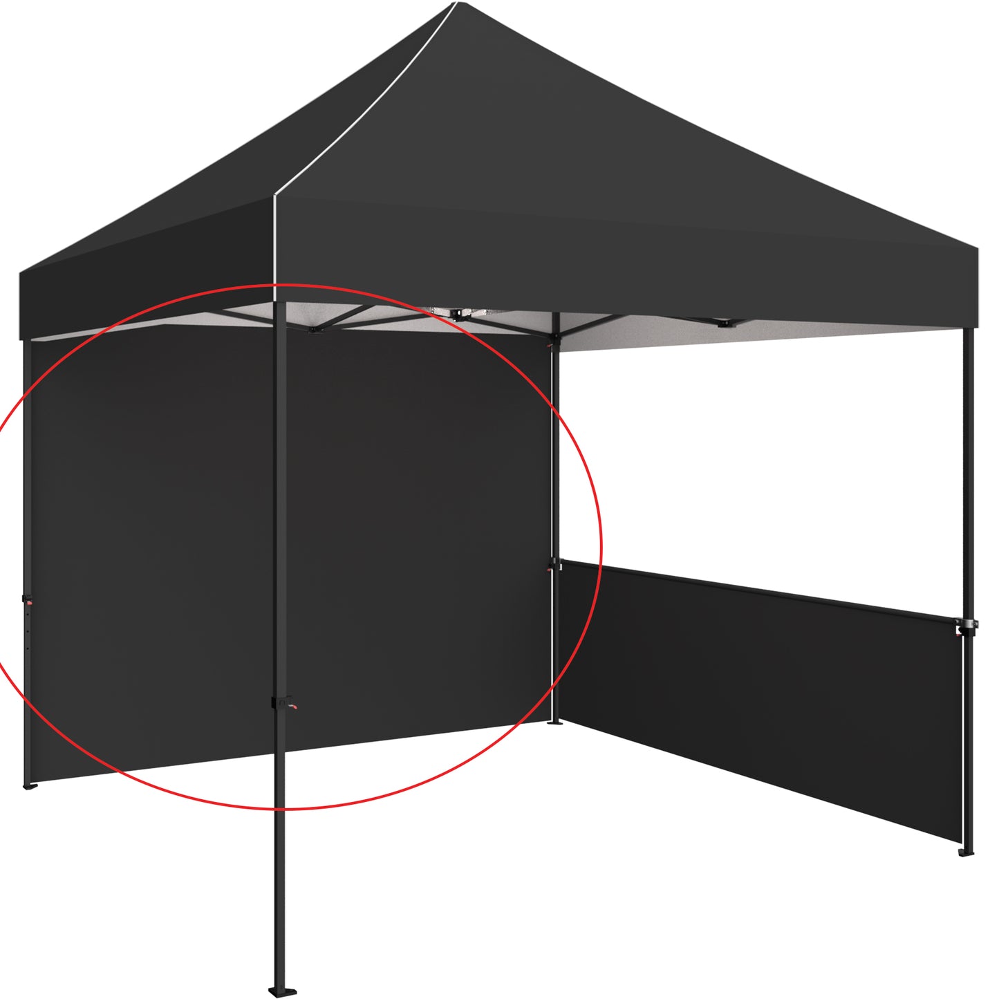 Shown on 10' Economy Tent With Black Canopy & Half Wall (Both Sold Separately).