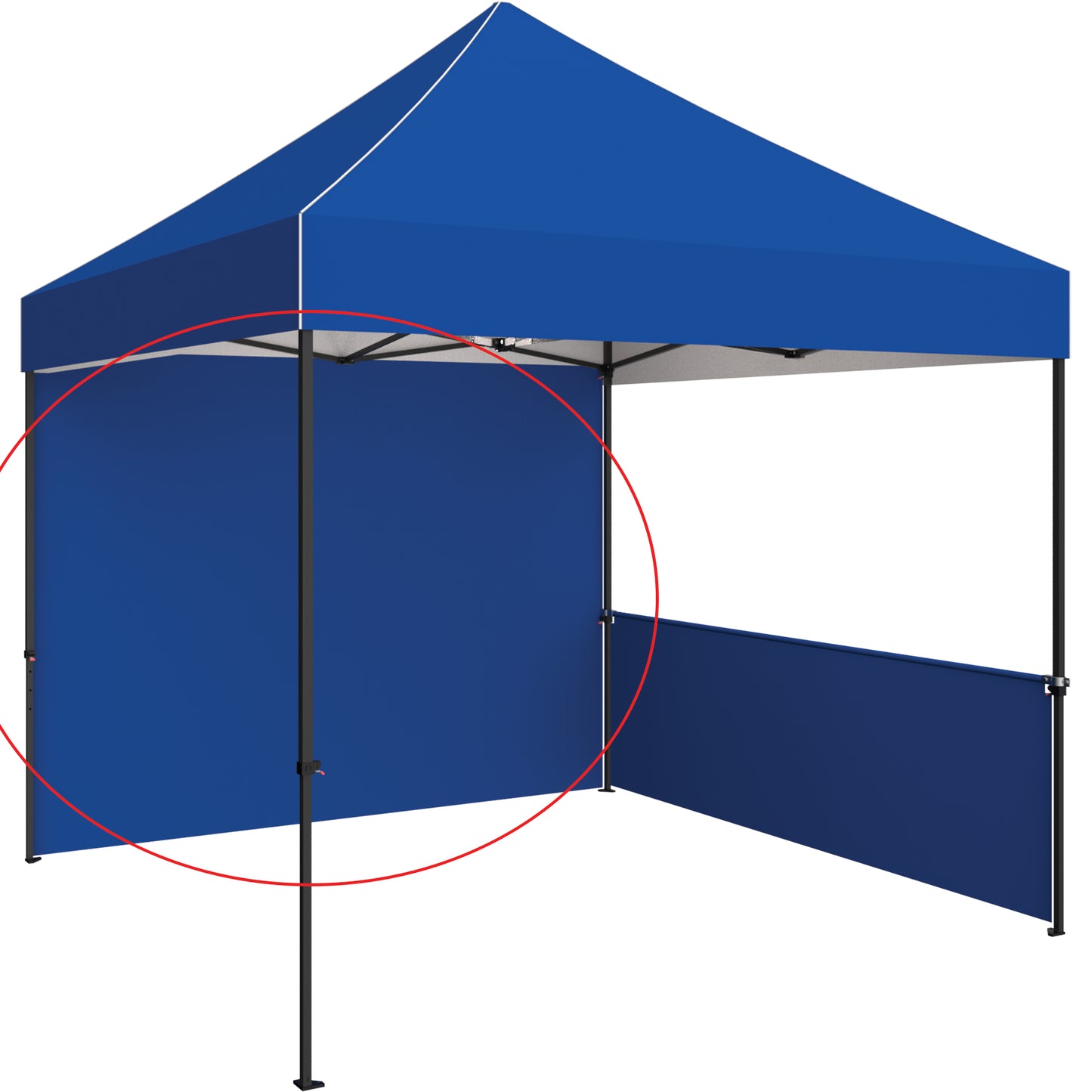 Shown on 10' Economy Tent With Blue Canopy & Half Wall (Both Sold Separately).