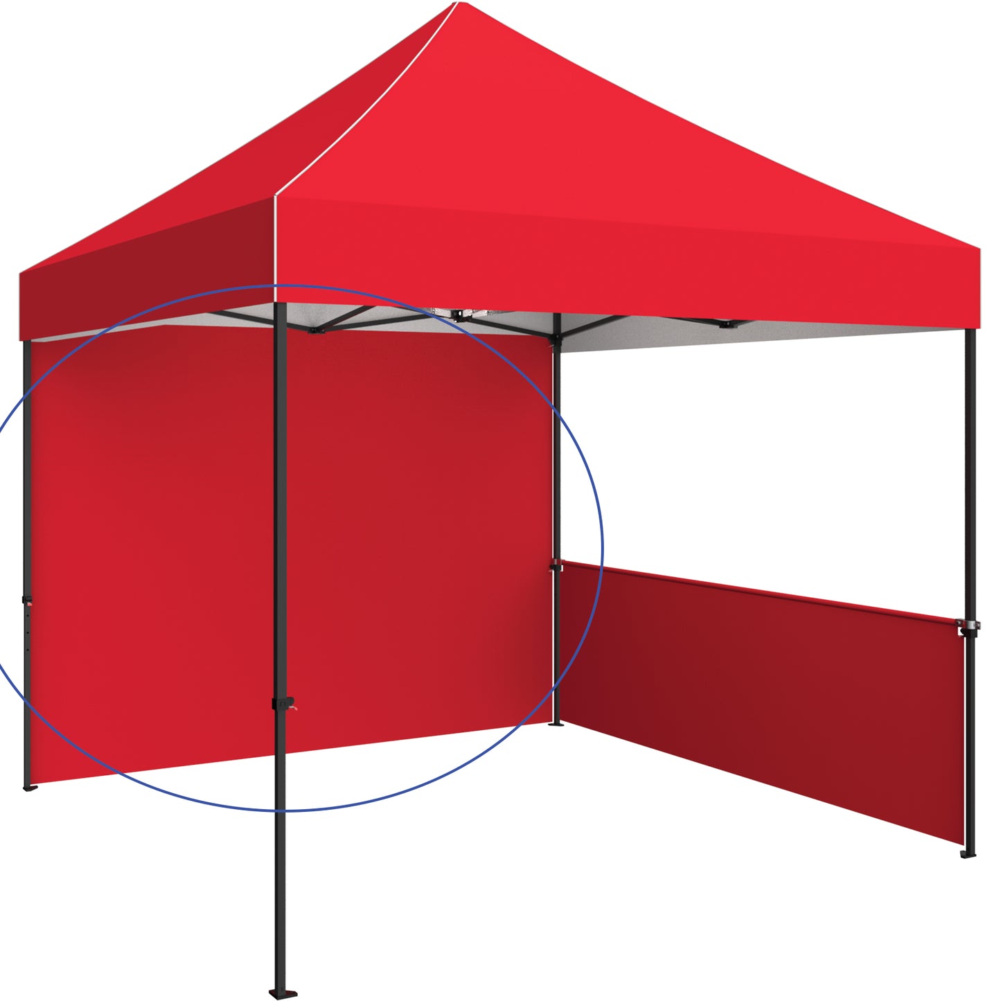 Shown on 10' Economy Tent With Red Canopy & Half Wall (Both Sold Separately).