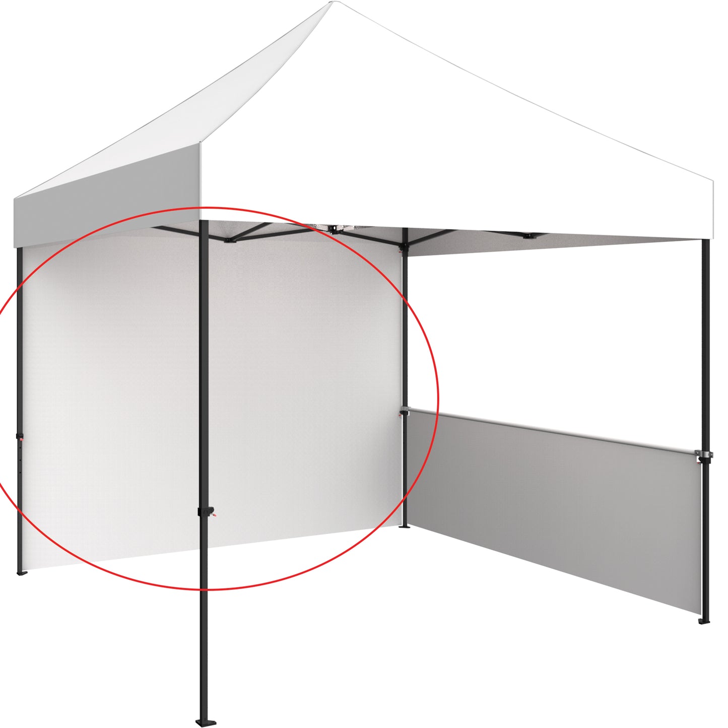 Shown on 10' Economy Tent With White Canopy & Half Wall (Both Sold Separately).