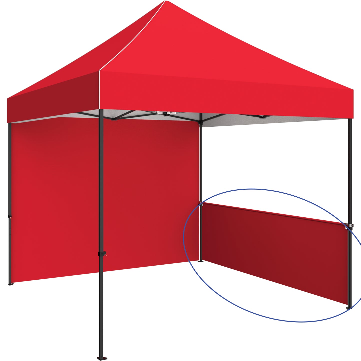 Shown on 10' Economy Tent With Red Canopy & Full Wall (Both Sold Separately).