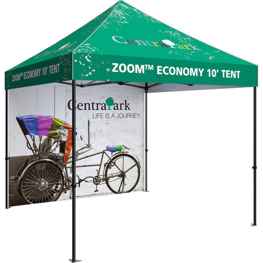 Shown With 10' Economy Tent Frame & Custom-Printed Canopy (Both Sold Separately).