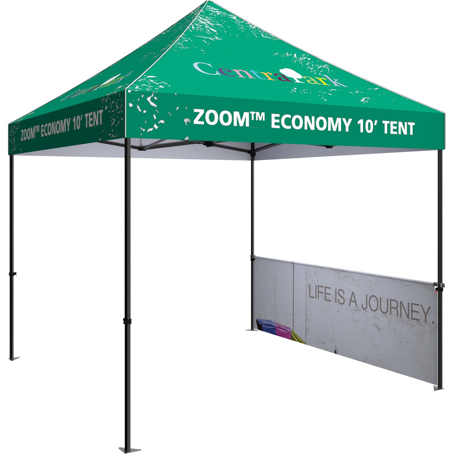 Shown With 10' Economy Tent Frame & Custom-Printed Canopy (Both Sold Separately).