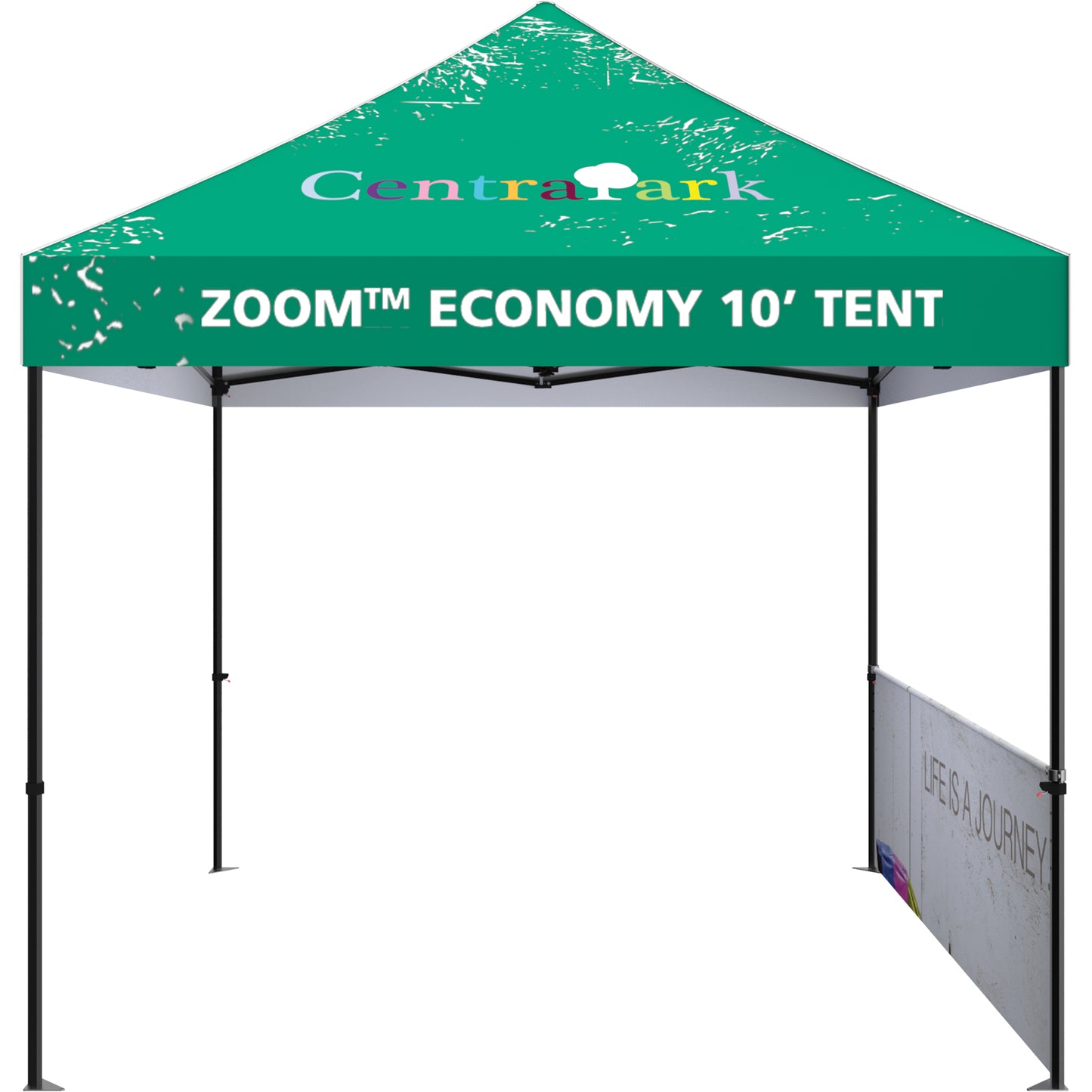 Shown With 10' Economy Tent Frame & Custom-Printed Canopy (Both Sold Separately).