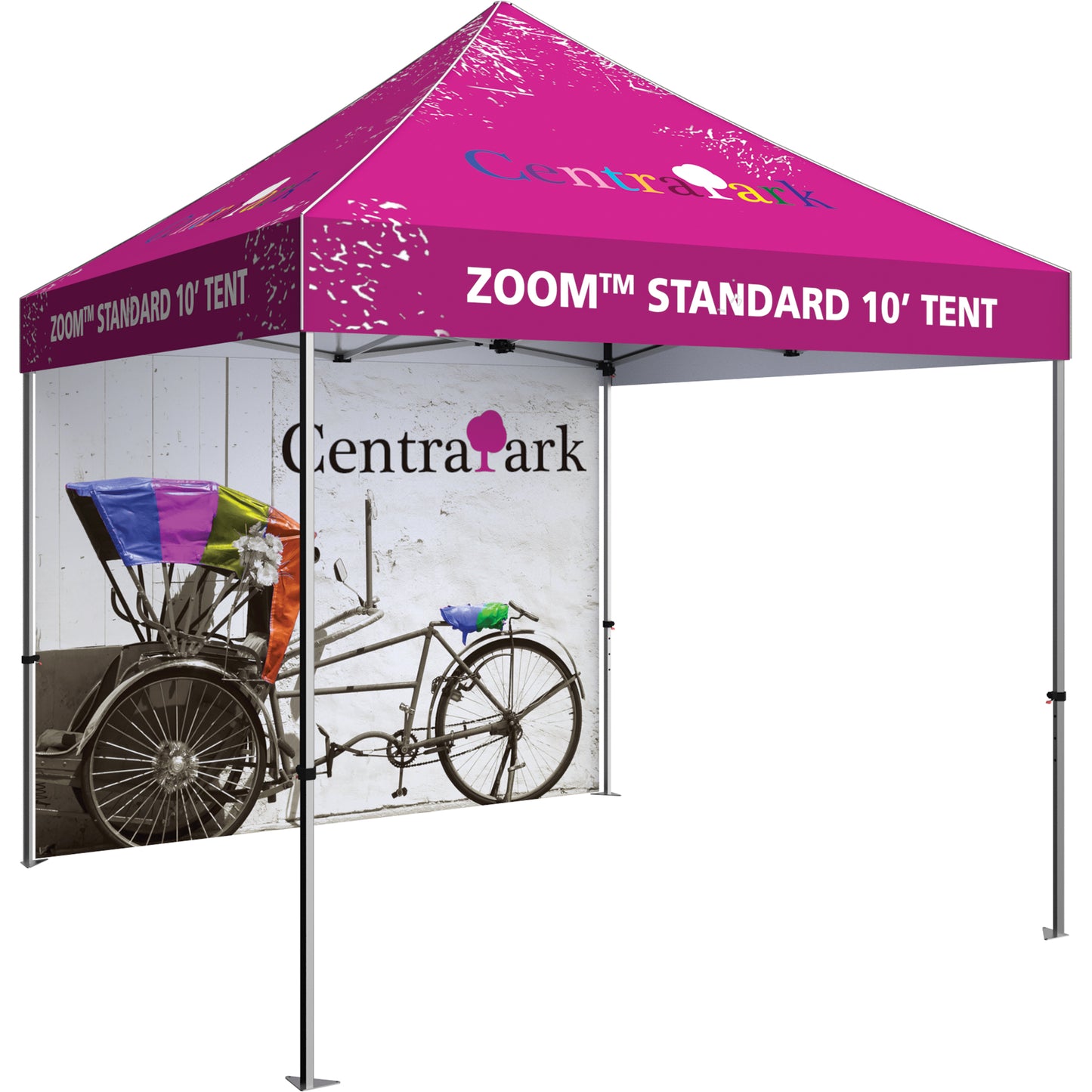 Shown With 10' Standard Tent Frame & Custom-Printed Canopy (Both Sold Separately).