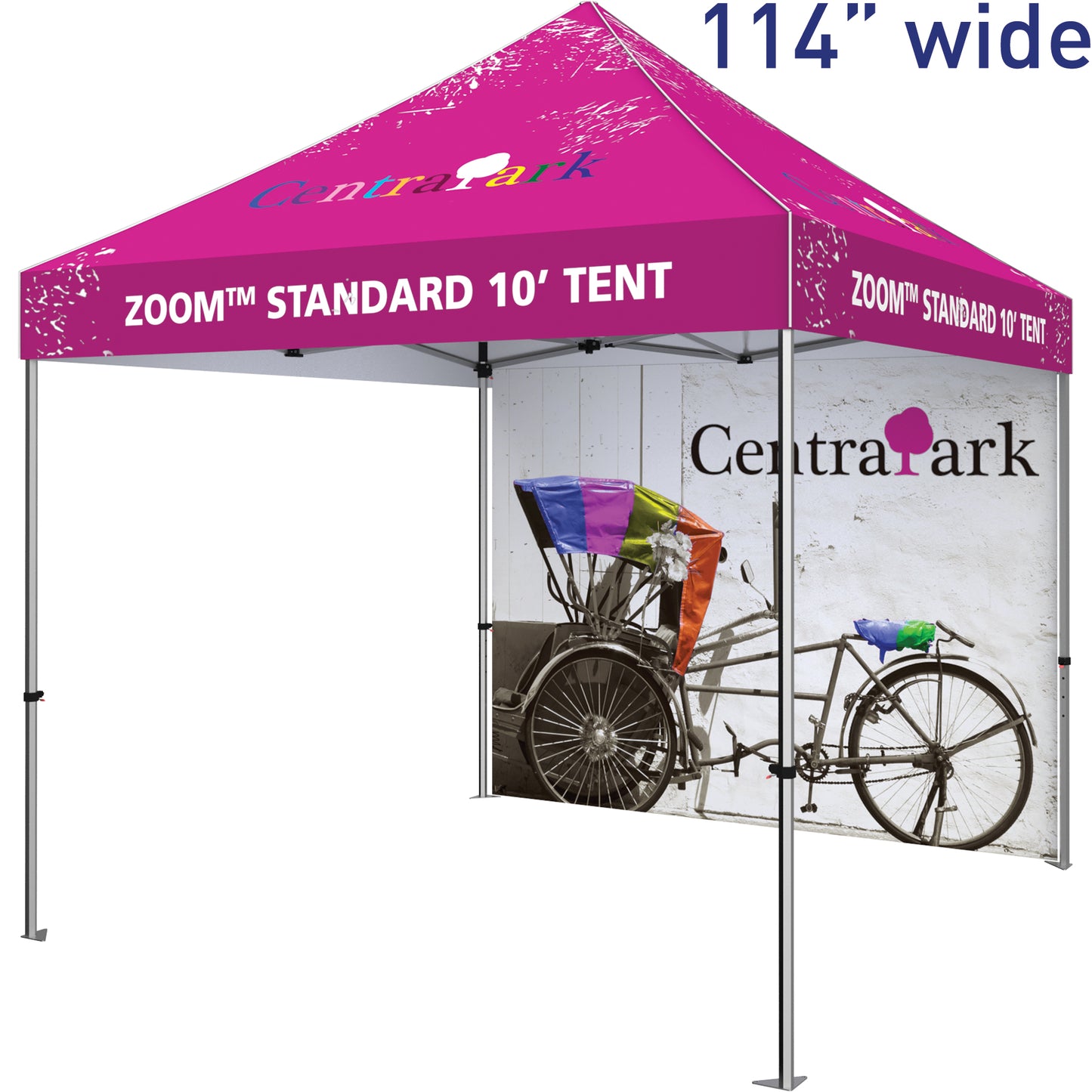 Shown With 10' Standard Tent Frame & Custom-Printed Canopy (Both Sold Separately).