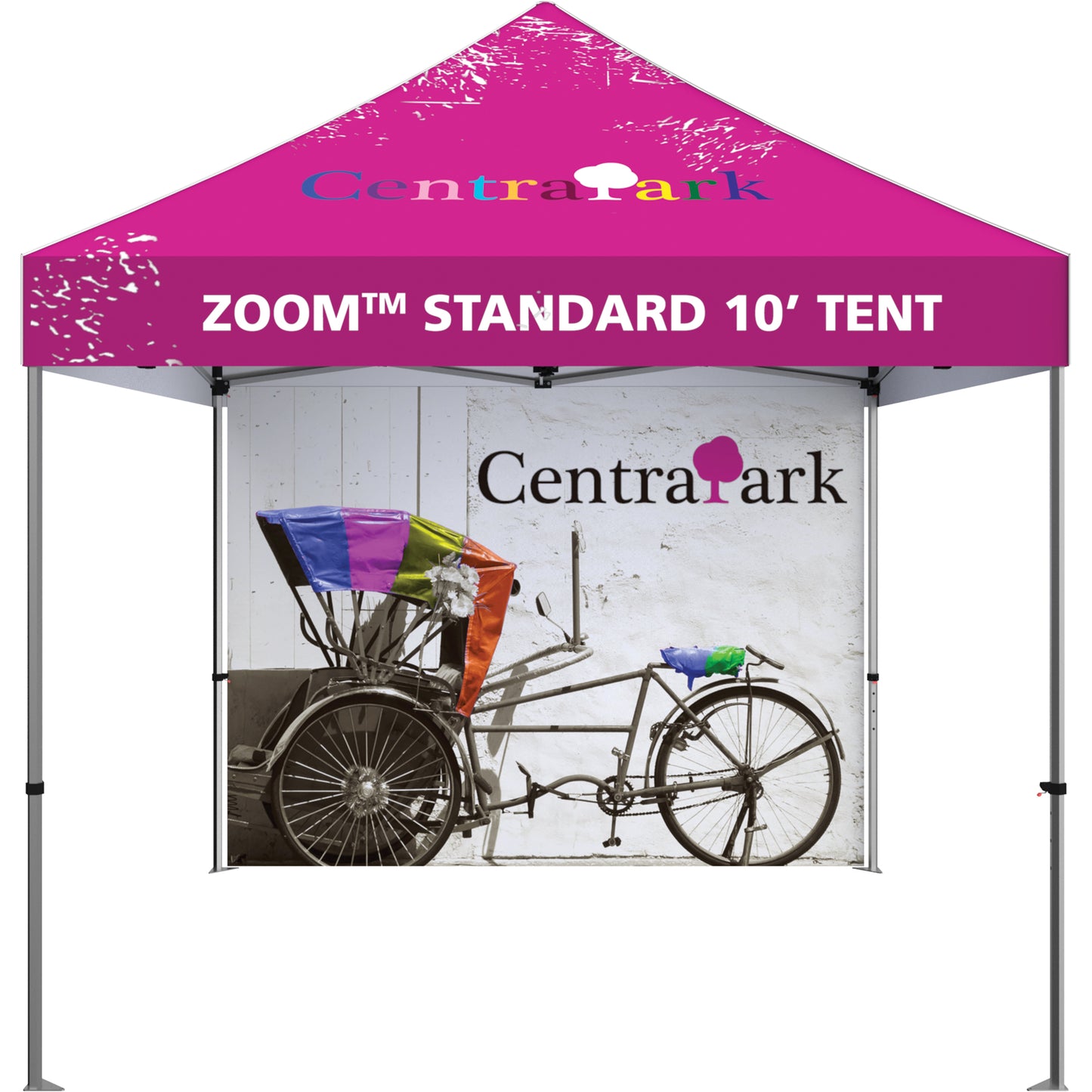 Shown With 10' Standard Tent Frame & Custom-Printed Canopy (Both Sold Separately).