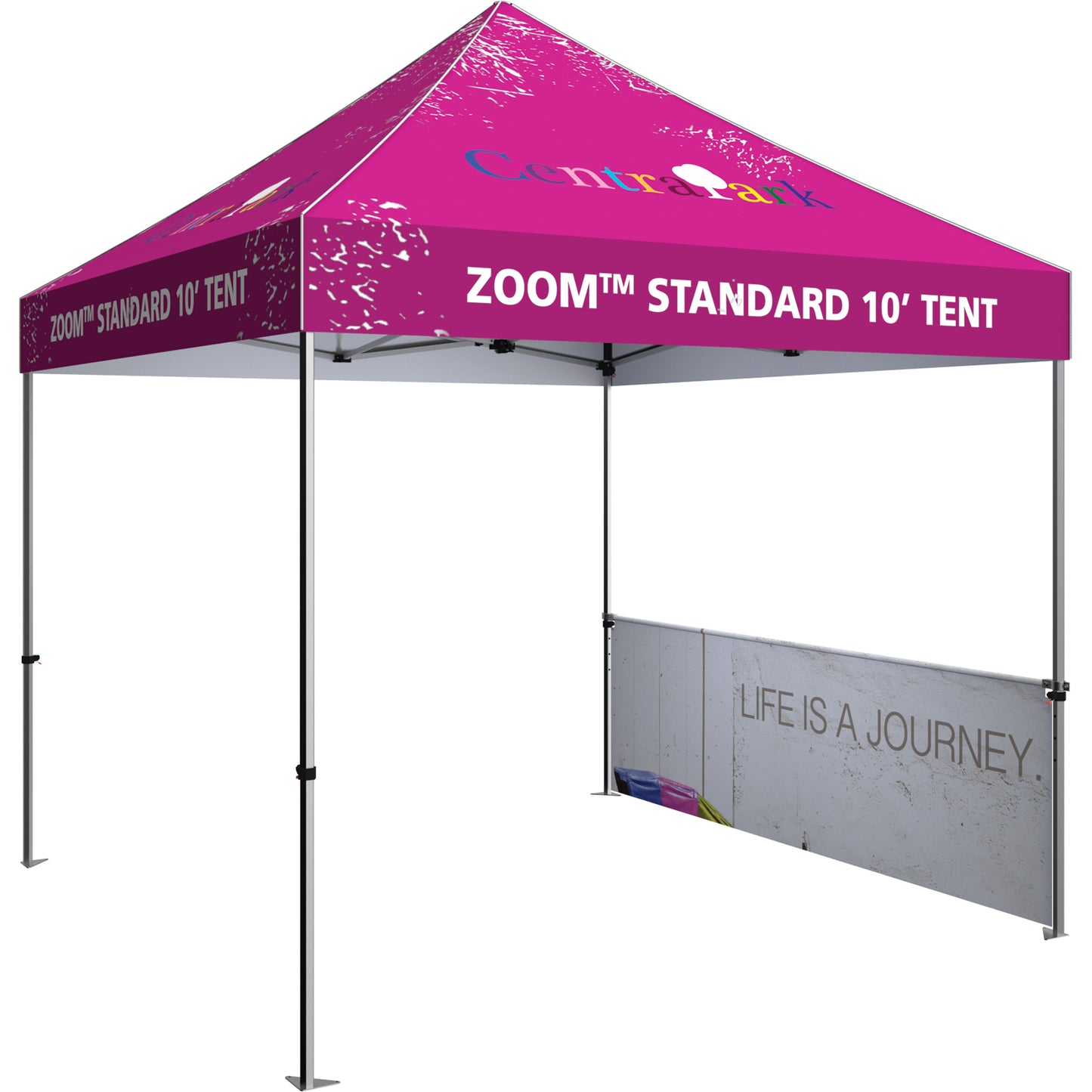 Shown With 10' Standard Tent Frame & Custom-Printed Canopy (Both Sold Separately).