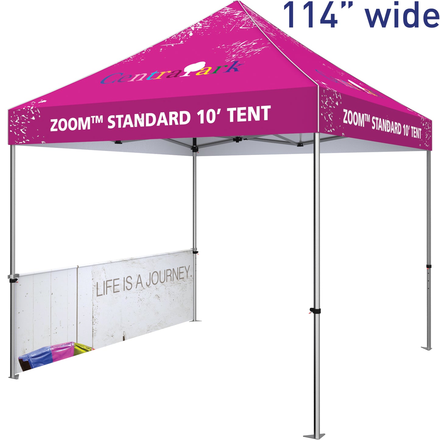 Shown With 10' Standard Tent Frame & Custom-Printed Canopy (Both Sold Separately).