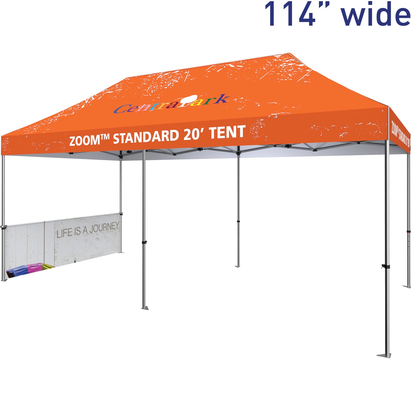 Shown With 20' Standard Tent Frame & Custom-Printed Canopy (Both Sold Separately).