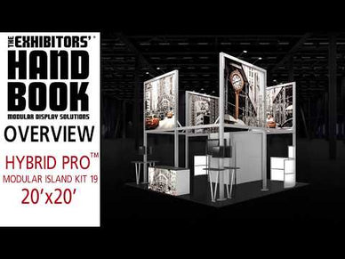 Hybrid Pro™ Island Exhibit, Display Kit 19 · 20′ × 20′