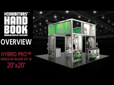 Hybrid Pro™ Island Exhibit, Display Kit 18 · 20′ × 20′